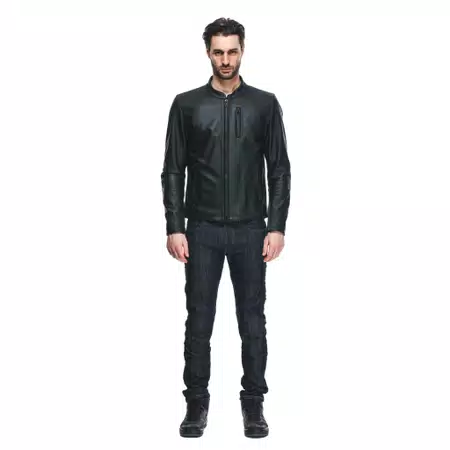 FULCRO - MEN'S MOTORCYCLE LEATHER JACKET - BLACK - 3