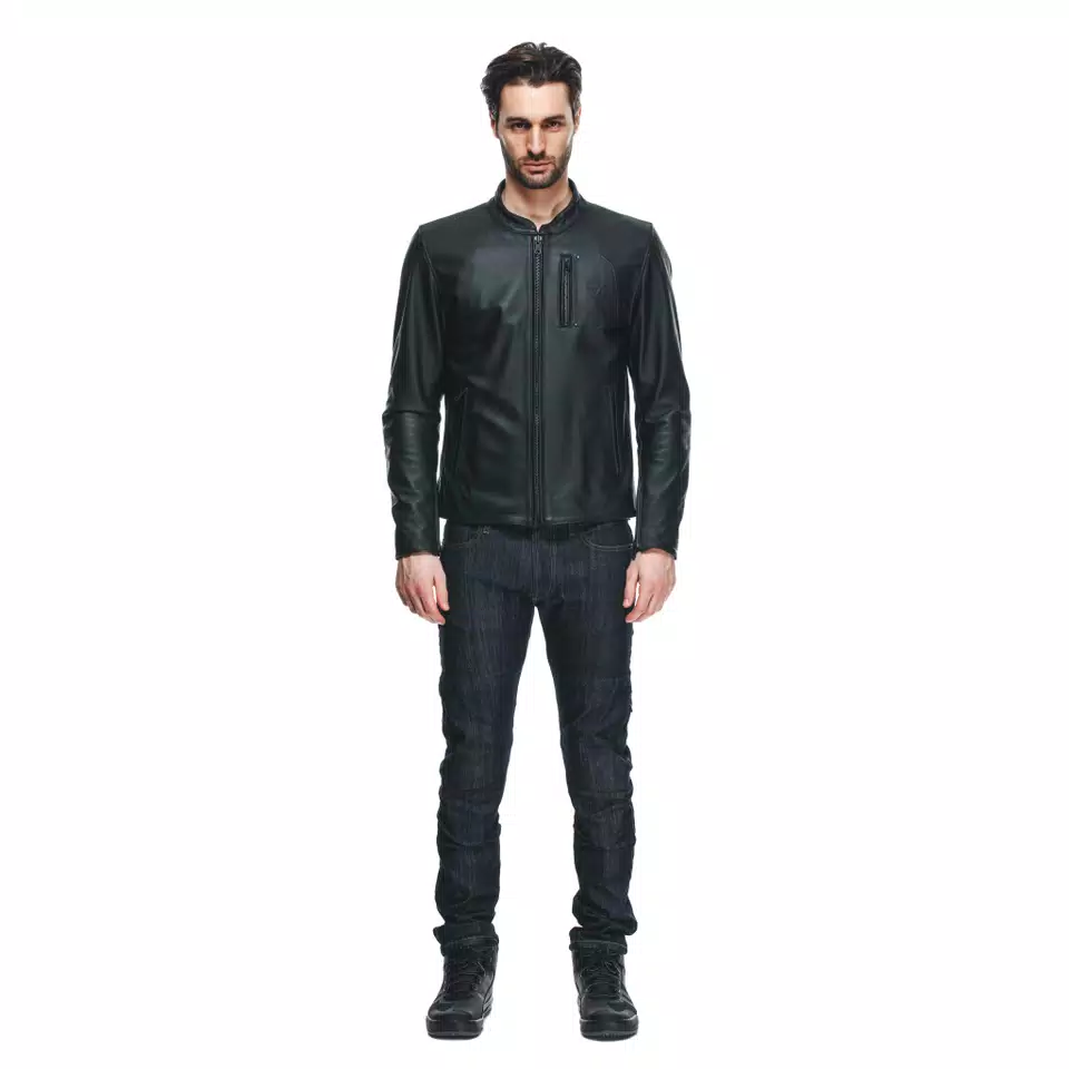 FULCRO - MEN'S MOTORCYCLE LEATHER JACKET - BLACK - 3