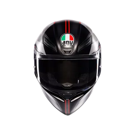 K1 S LAP MATT BLACK/GREY/RED - MOTORBIKE FULL FACE HELMET DOT (E2206) -  - 2