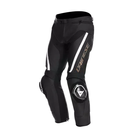 DELTA 4 - MEN LEATHER MOTORCYCLE PANTS - BLACK/TIBETAN PLATINUM/WHITE - 2