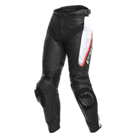 DELTA 3 LADY LEATHER PANTS BLACK/WHITE/RED