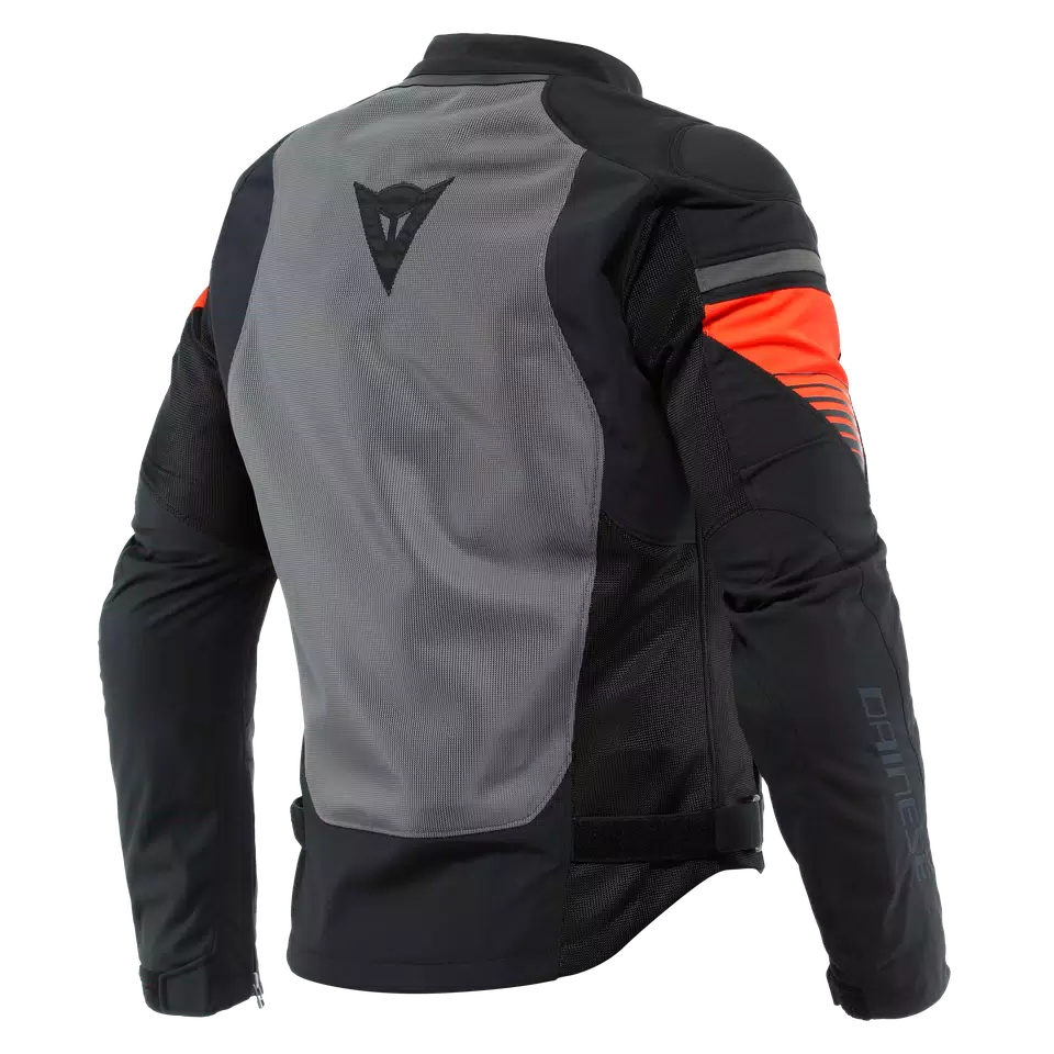 AIR FAST TEX - MEN'S SUMMER MOTORCYCLE JACKET IN FABRIC - BLACK/GRAY/FLUO-RED - 2