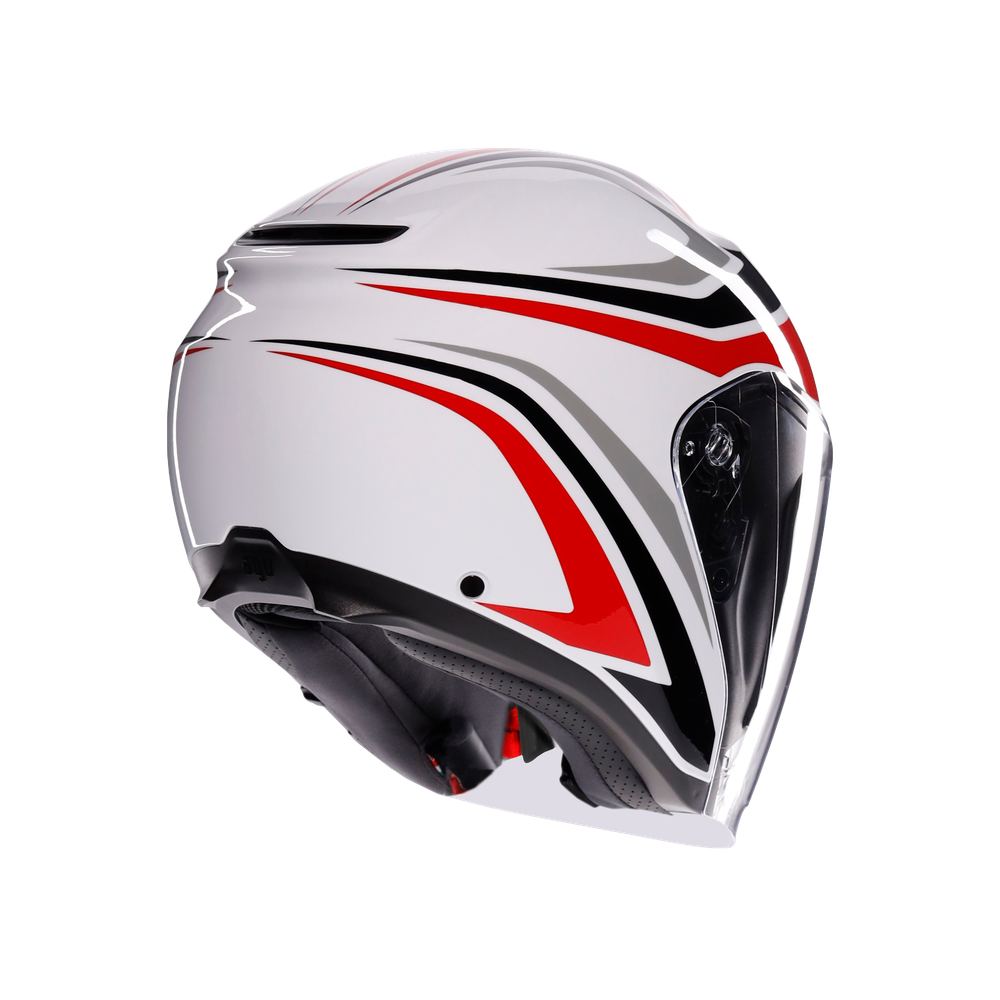 irides-tolosa-black-grey-red-motorbike-open-face-helmet-e2206 image number 5