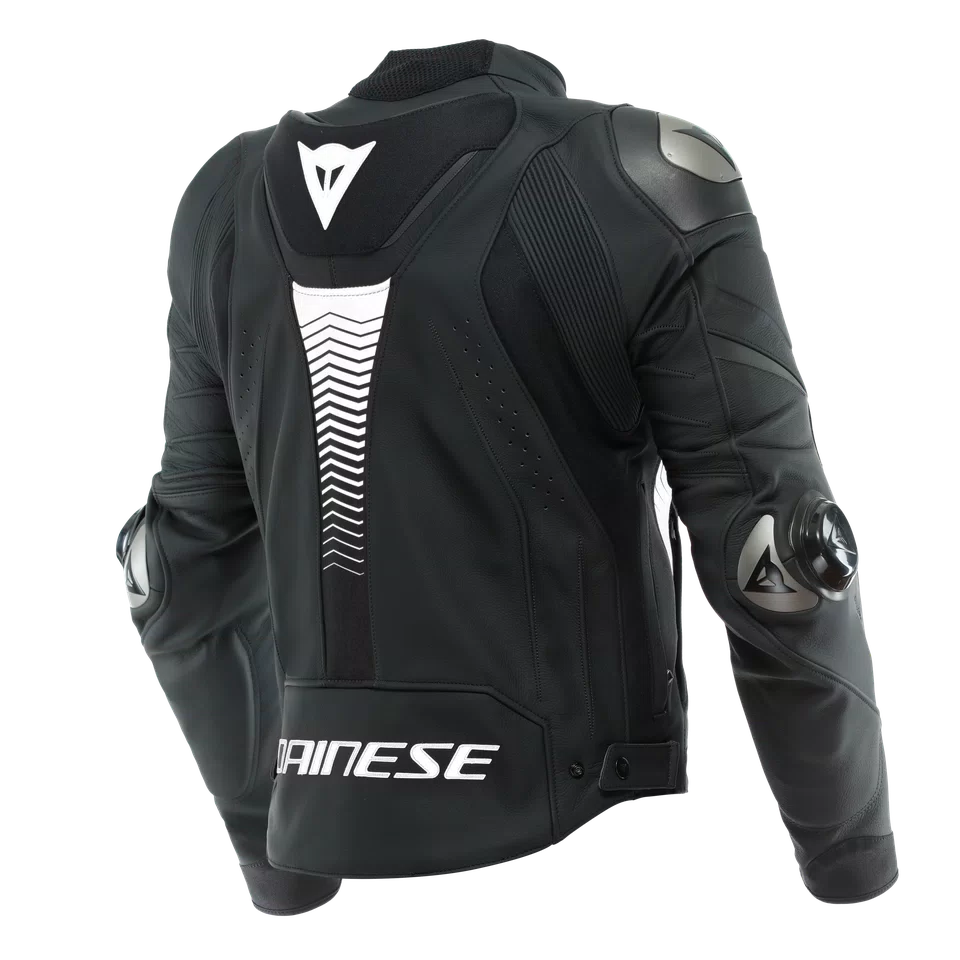 SUPER SPEED 4 LEATHER JACKET BLACK MATT WHITE Dainese