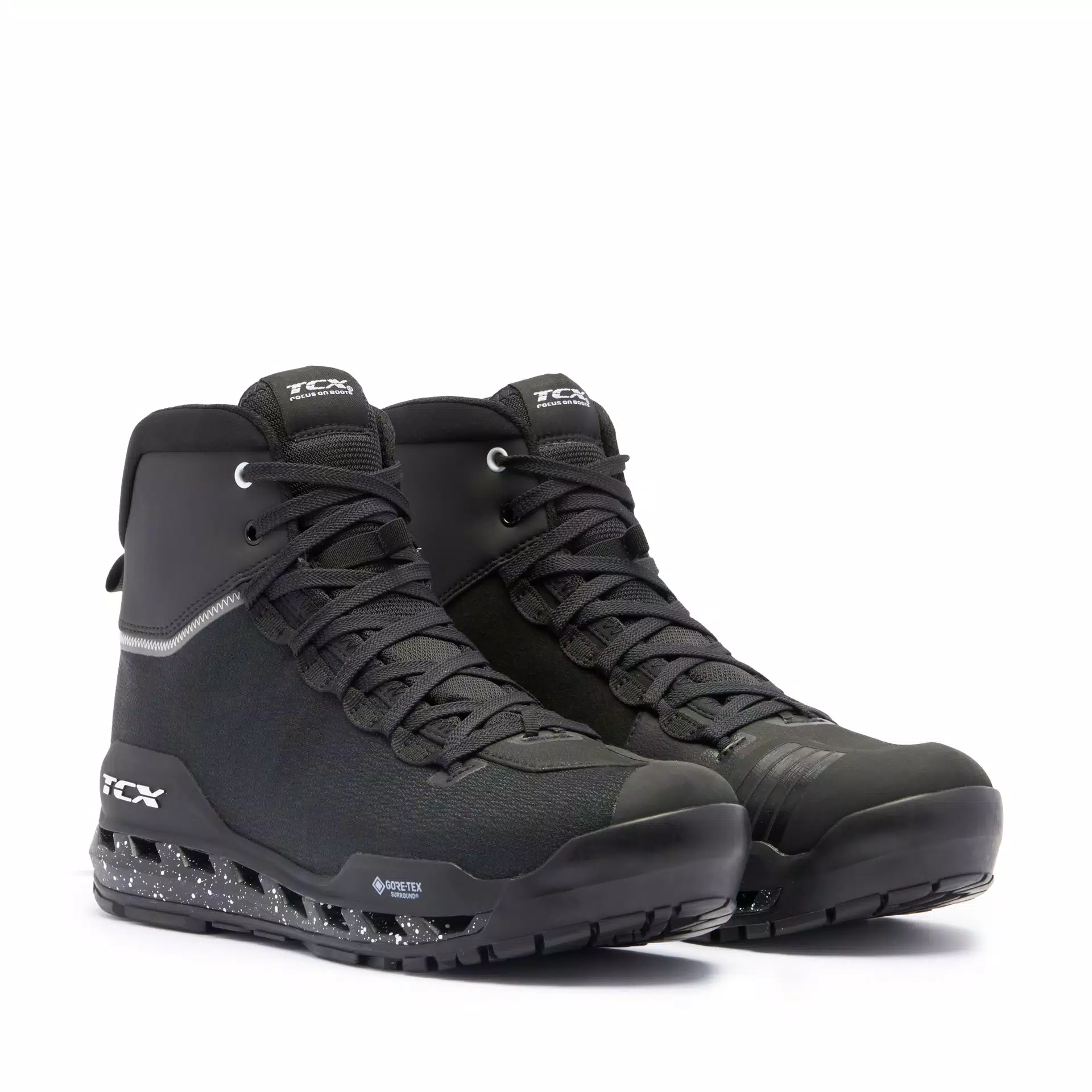 CLIMATREK SURROUND GTX BOTTINES MOTO TOURING IMPERMÉABLES HOMME - NOIR/BLANC