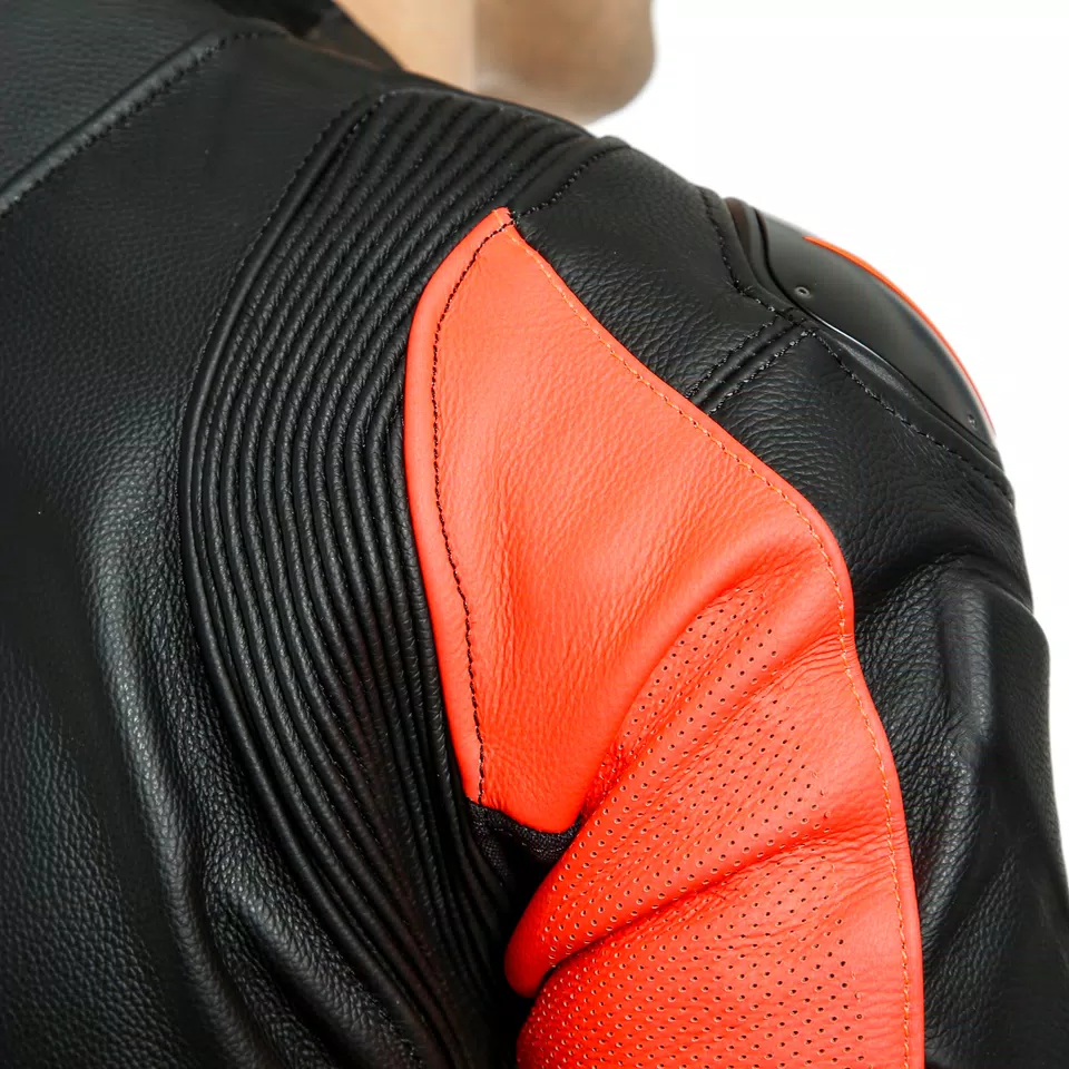 LAGUNA SECA 5 - ONE-PIECE LEATHER RACING SUIT - BLACK/FLUO-RED - 9