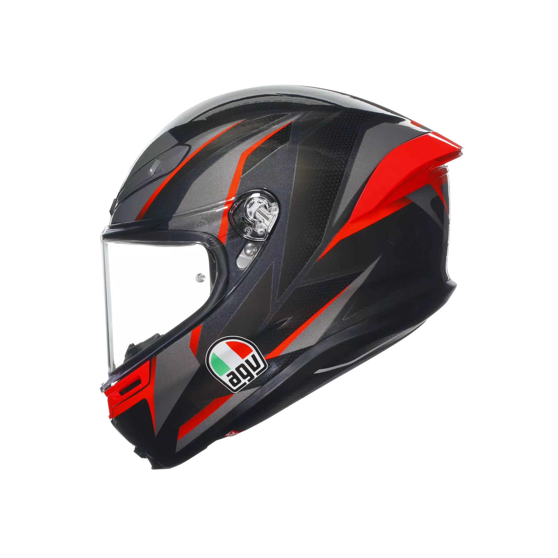 K6 S SLASHCUT BLACK/GREY/RED - MOTORBIKE FULL FACE HELMET E2206