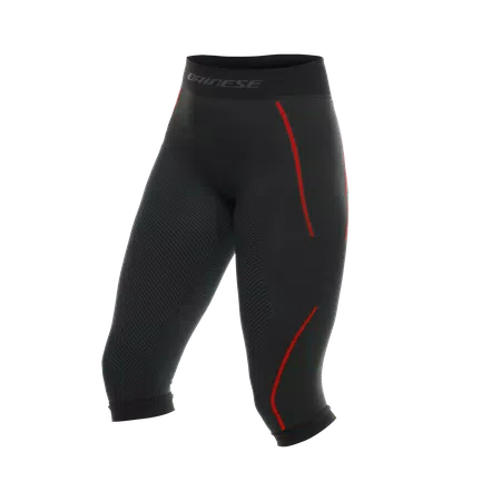 WOMEN'S SKI THERMAL BASE LAYER 3/4 PANTS  - BLACK/RED - 1