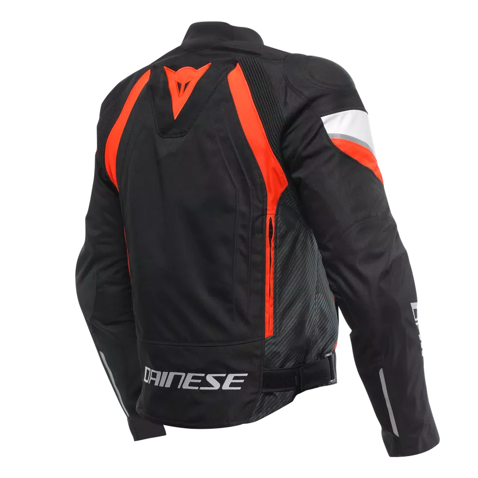 AVRO 5 TEX - MEN'S MOTORCYCLE JACKET IN FABRIC - BLACK/RED-FLUO/WHITE - 2