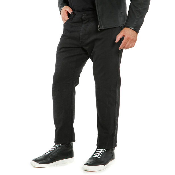 casual-regular-pantaloni-moto-in-tessuto-uomo-black image number 4