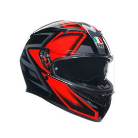 K3 COMPOUND BLACK/RED - MOTORBIKE FULL FACE HELMET E2206