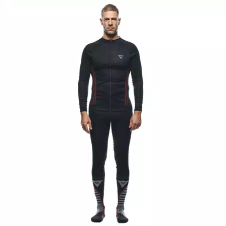 MEN'S MOTORCYCLE LONG-SLEEVE NO-WIND THERMAL VEST - BLACK/RED - 3
