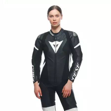 GROBNIK - WOMEN'S 1-PIECE MOTORCYCLE PERFORATED LEATHER SUIT - BLACK/BLACK/WHITE - 5