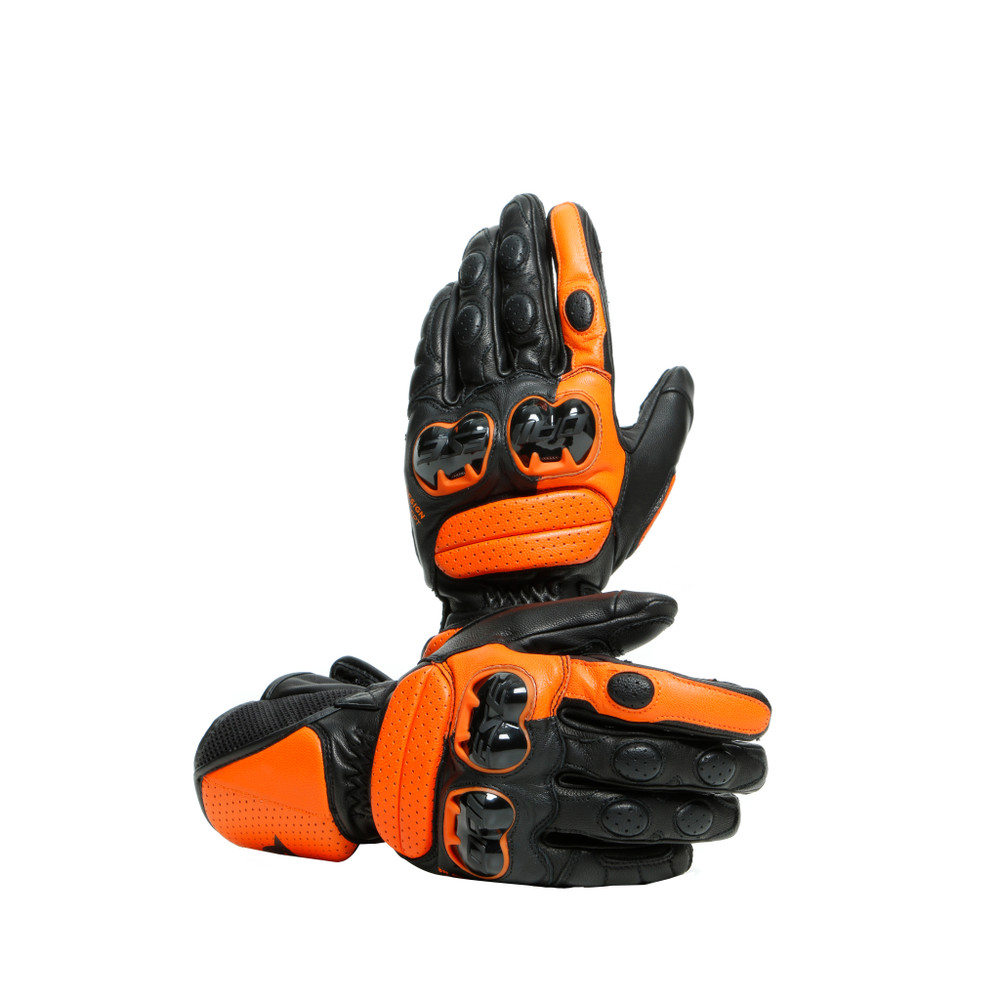 impeto-guanti-moto-in-pelle-uomo-black-flame-orange image number 4