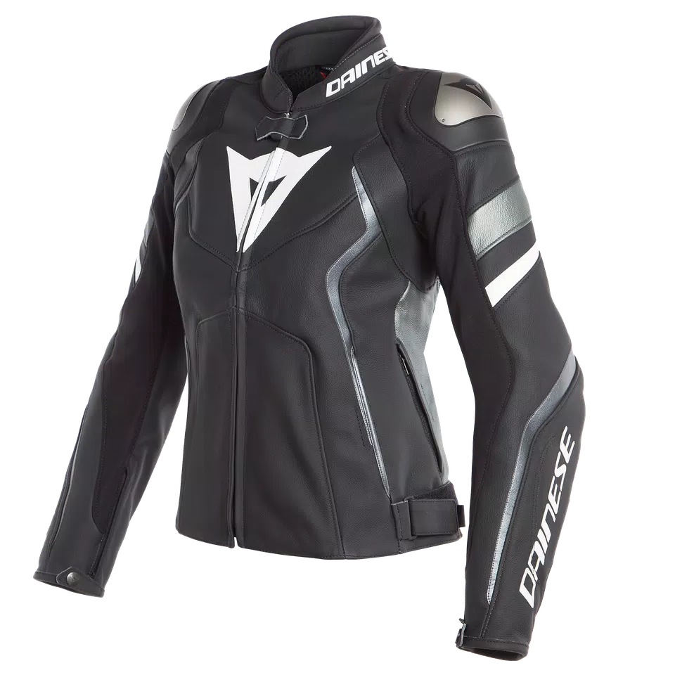 AVRO 4 LADY LEATHER JACKET | BLACK-MATT/ANTHRACITE/WHITE