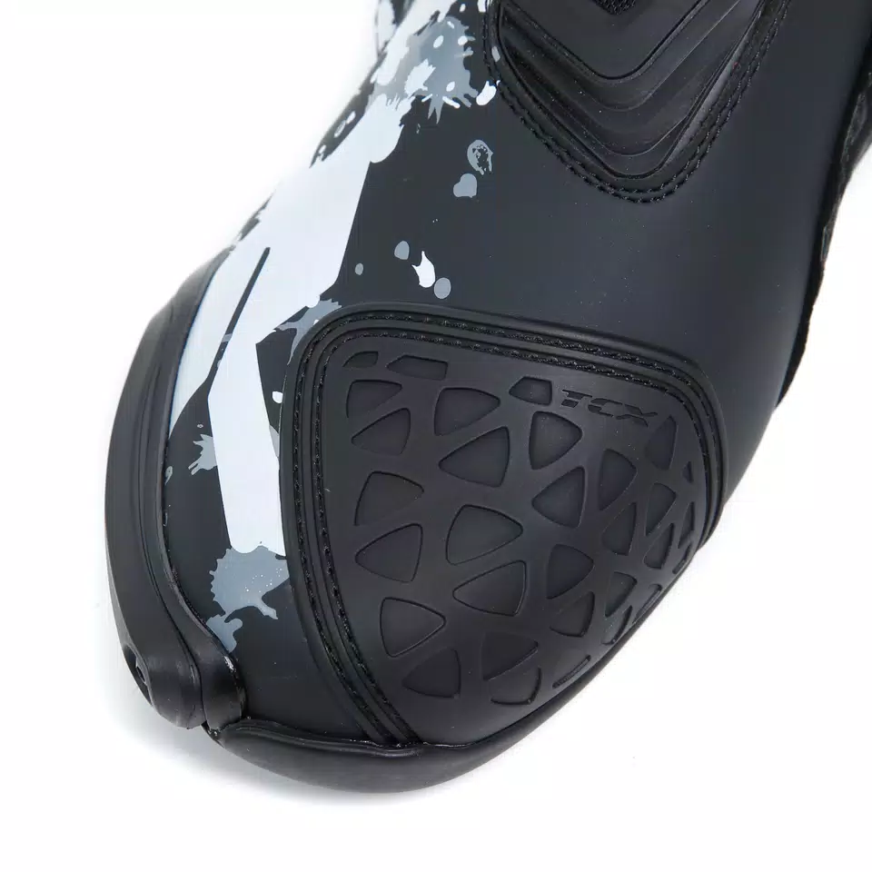 RT-RACE MEN'S MOTORCYCLE BOOTS BLACK/WHITE/GREY -  - 6