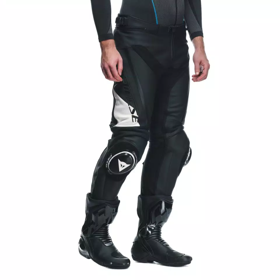 DELTA 4 - MEN'S MOTORCYCLE LEATHER PANTS - BLACK/WHITE - 6