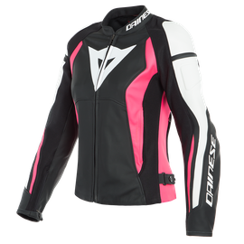 NEXUS LADY LEATHER JACKET BLACK/FUCHSIA/WHITE