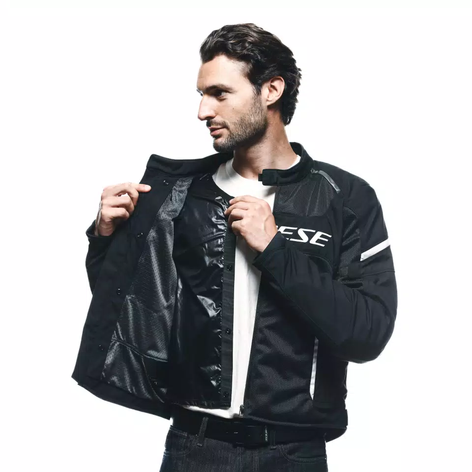 AIR FRAME 3 TEX - MEN'S SUMMER MOTORCYCLE JACKET IN FABRIC - BLACK/BLACK/WHITE - 12