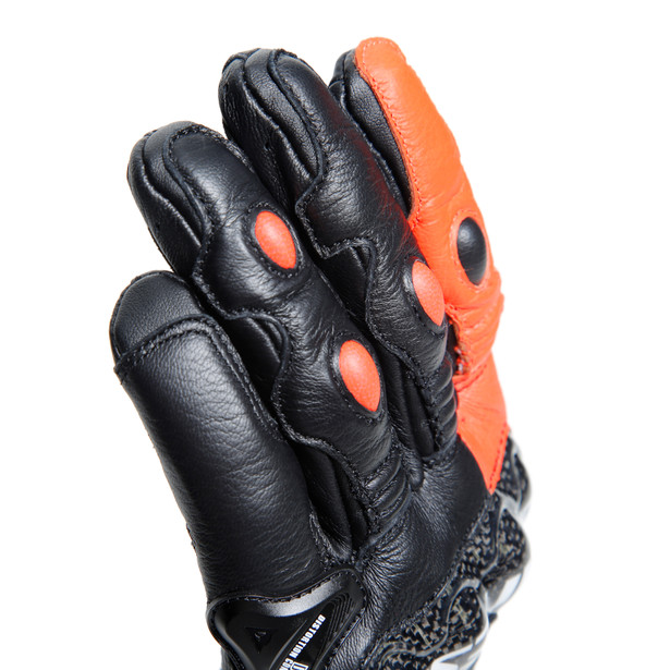 carbon-4-short-leather-gloves-black-fluo-red image number 11