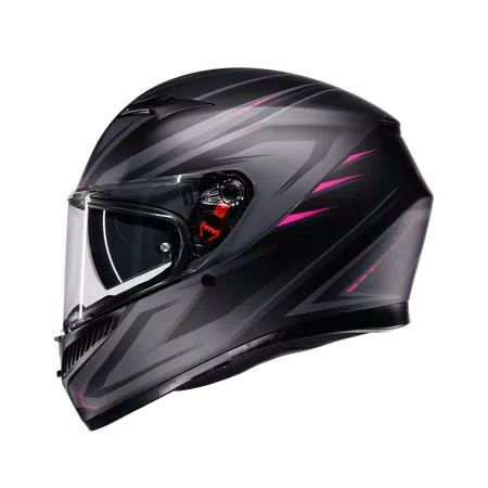 K3 SYTH MATT BLACK/PINK - MOTORBIKE FULL FACE HELMET E2206 -  - 4
