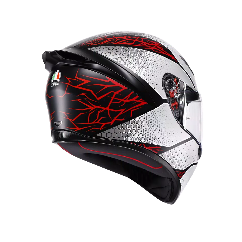K1 S SPEEDARMOR MATT BLACK/GREY/RED - MOTORBIKE FULL FACE HELMET E2206 -  - 6