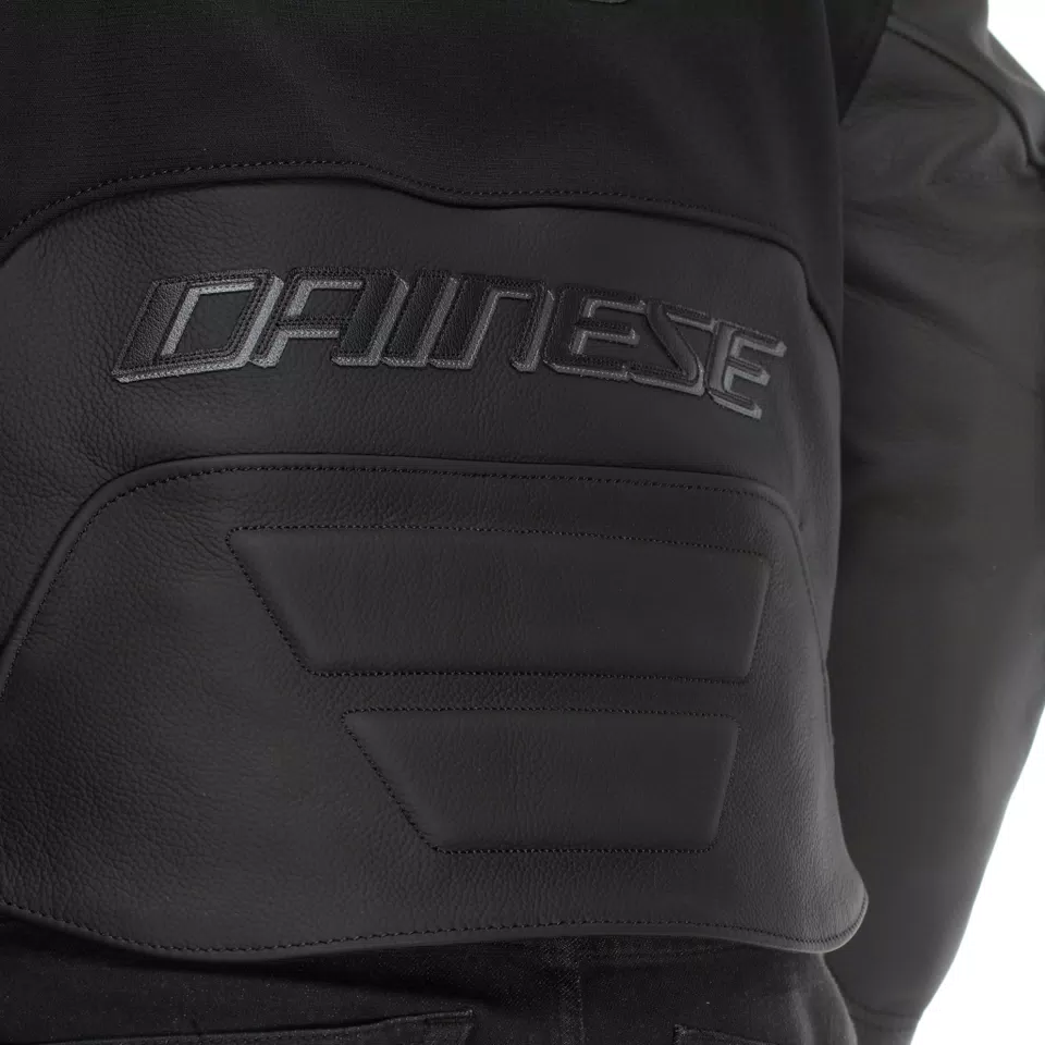 RACING 5 - HERREN MOTORRADJACKE AUS LEDER - BLACK/BLACK/BLACK - 13
