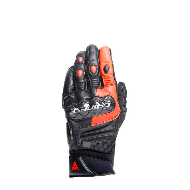 carbon-4-short-leather-gloves-black-fluo-red image number 0