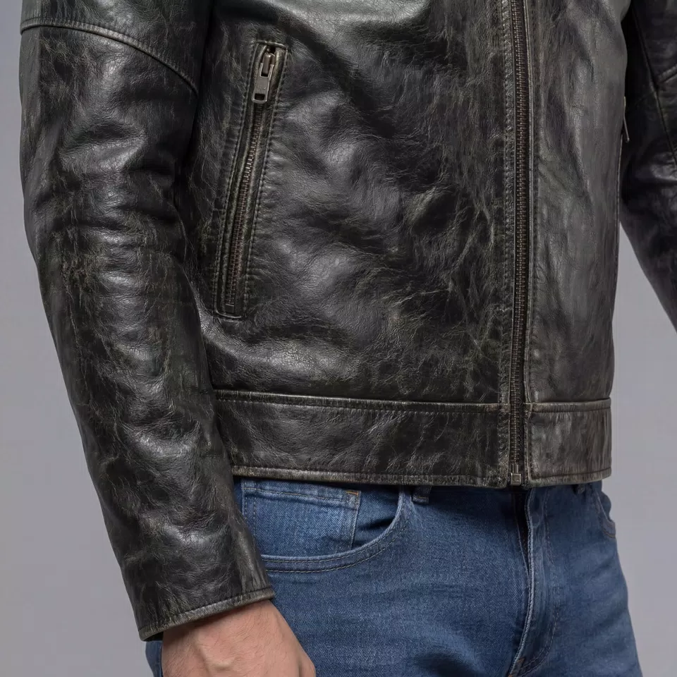 RADICALE - MOTORCYCLE JACKET IN LEATHER MEN - BLACK - 6