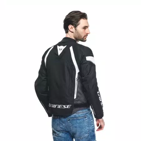 AVRO 5 TEX - HEREN MOTORFIETSJAS IN STOF - BLACK/WHITE/BLACK - 7