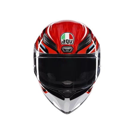 K1 S LION BLACK/RED/WHITE - MOTORBIKE FULL FACE HELMET DOT (E2206) -  - 2