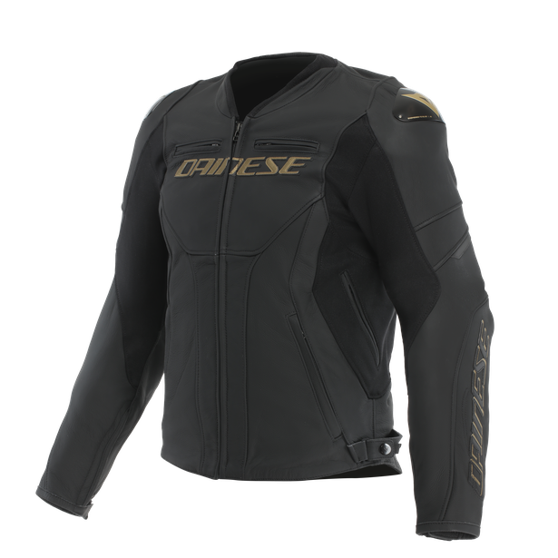 RACING 5 LEATHER JACKET BLACK/GOLD