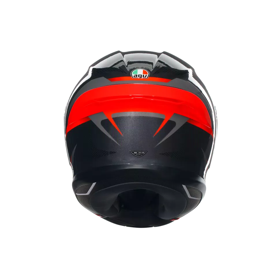 K6 S SLASHCUT BLACK/GREY/RED - MOTORBIKE FULL FACE HELMET DOT (E2206) -  - 5
