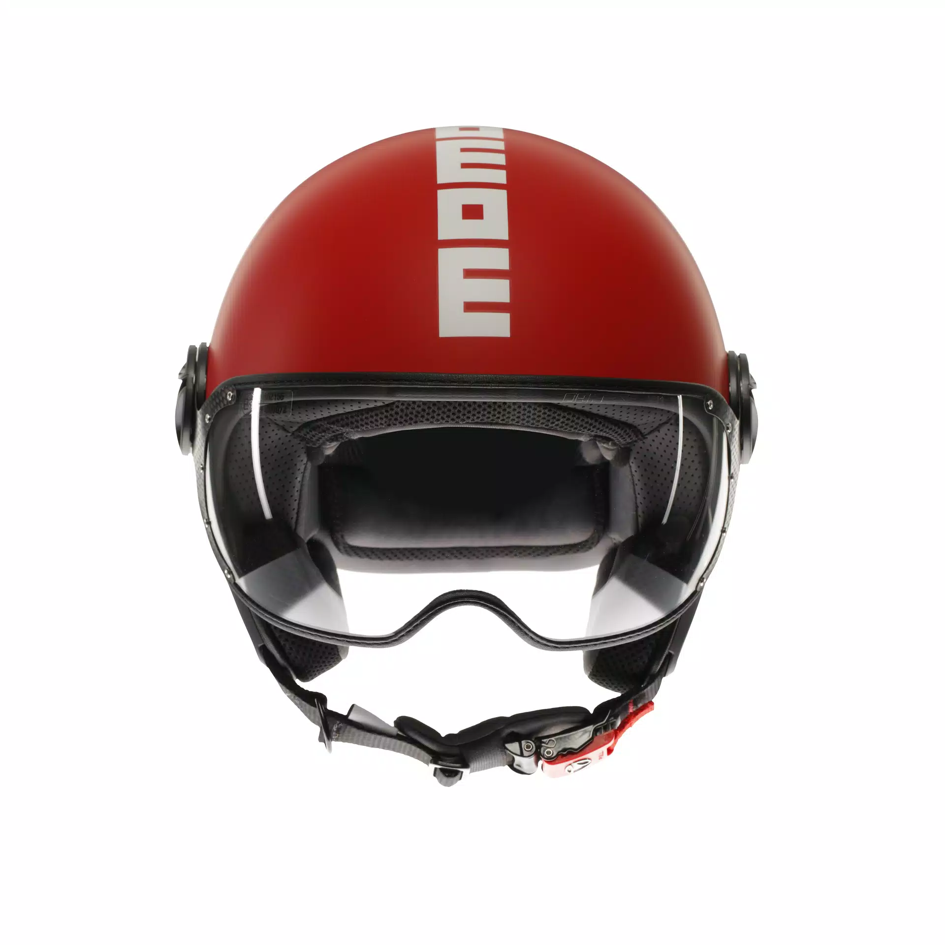 MOMODESIGN FGTR CLASSIC CANDY MATT RED / WHITE - JET HELMET WITH VISOR E2206