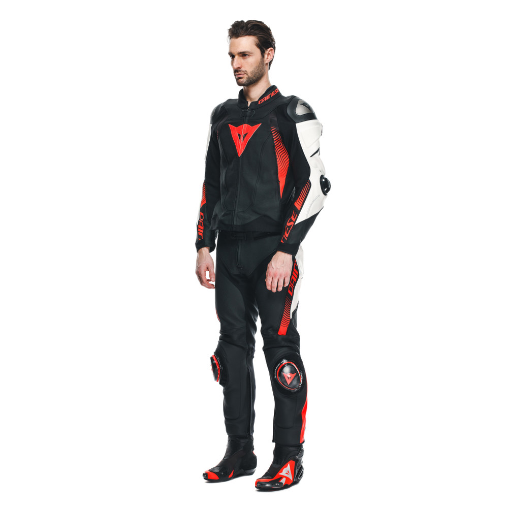 super-speed-4-giacca-moto-in-pelle-perforata-uomo-black-matt-white-fluo-red image number 3
