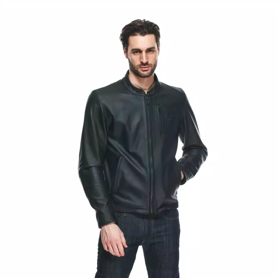 FULCRO - MEN'S MOTORCYCLE LEATHER JACKET - BLACK - 6