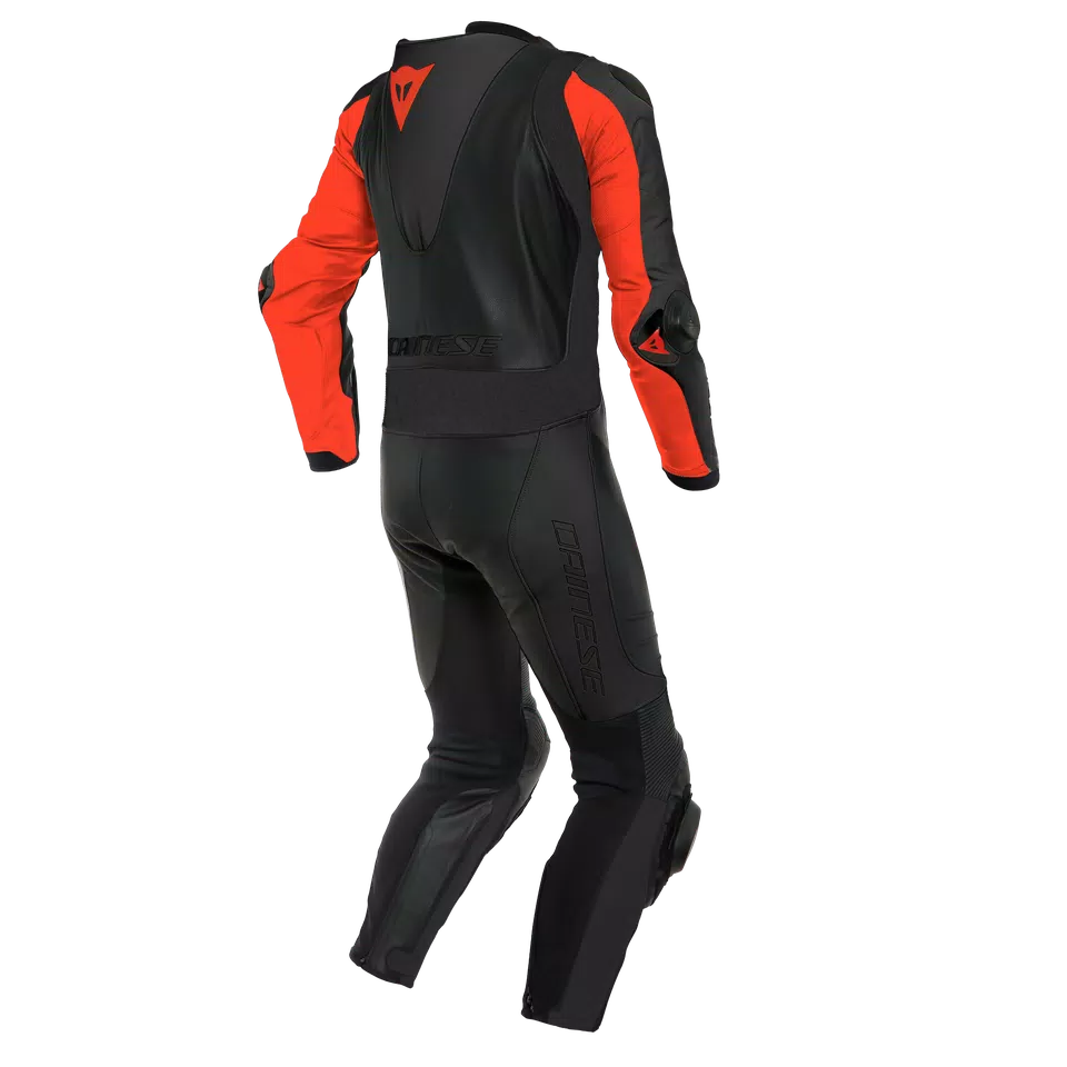 LAGUNA SECA 5 - ONE-PIECE LEATHER RACING SUIT - BLACK/FLUO-RED - 2