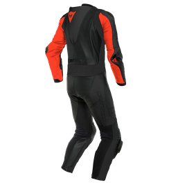 LAGUNA SECA 5 1PC LEATHER SUIT PERF. BLACK/FLUO-RED- Leather Suits