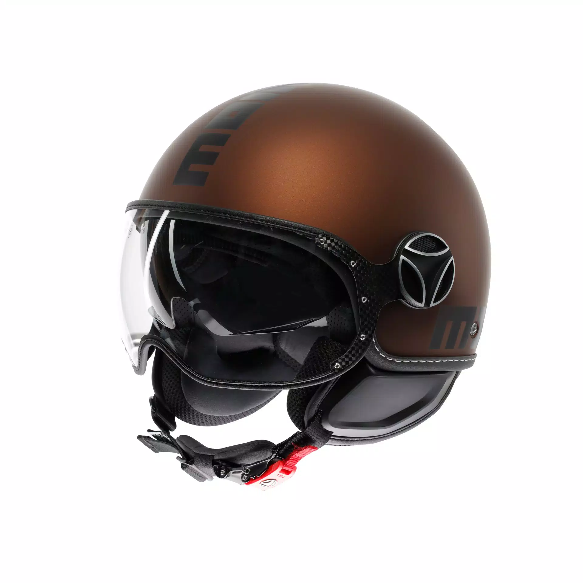 MOMODESIGN FGTR EVO MATT ESPRESSO / SCHWARZ - JET-HELM MIT DOPPELVISIER E2206