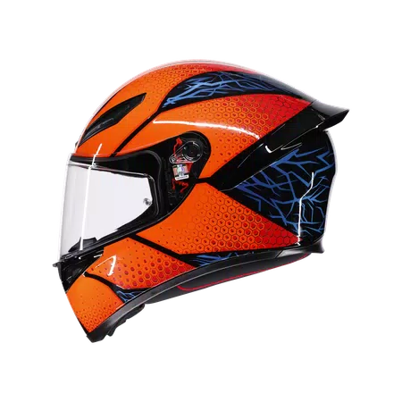 K1 S SPEEDARMOR BLACK/ORANGE/BLUE - MOTORBIKE FULL FACE HELMET E2206 -  - 4