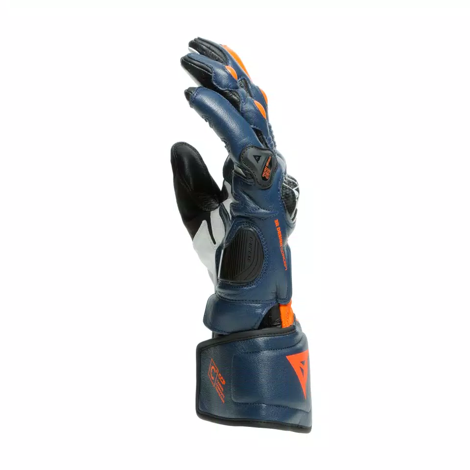 CARBON 3 LONG GLOVES - BLACK-IRIS/FLAME-ORANGE/FLUO-RED - 4