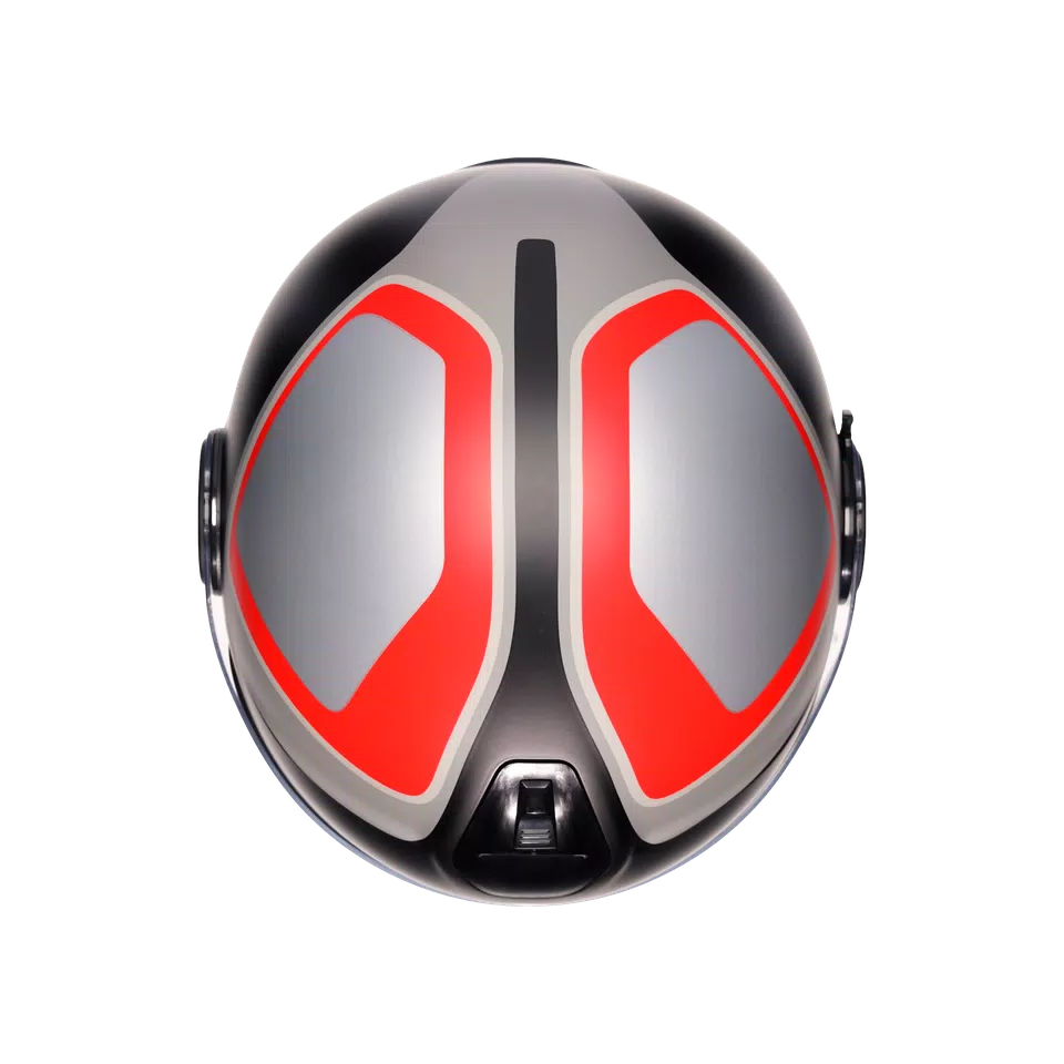 ETERES SCAGLIERI MATT GREY/RED - MOTORBIKE OPEN FACE HELMET E2206 -  - 7