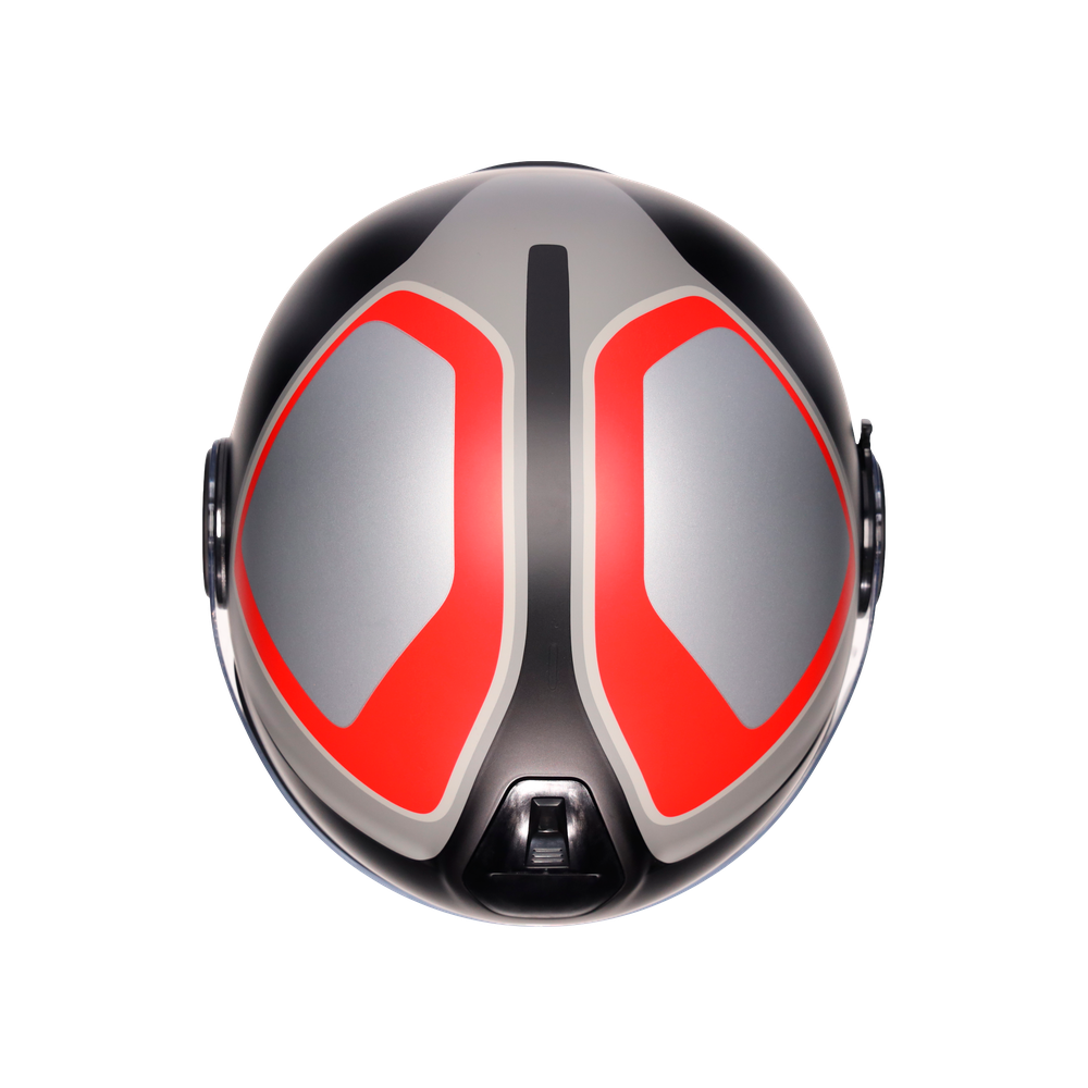 eteres-scaglieri-matt-grey-red-motorbike-open-face-helmet-e2206 image number 6