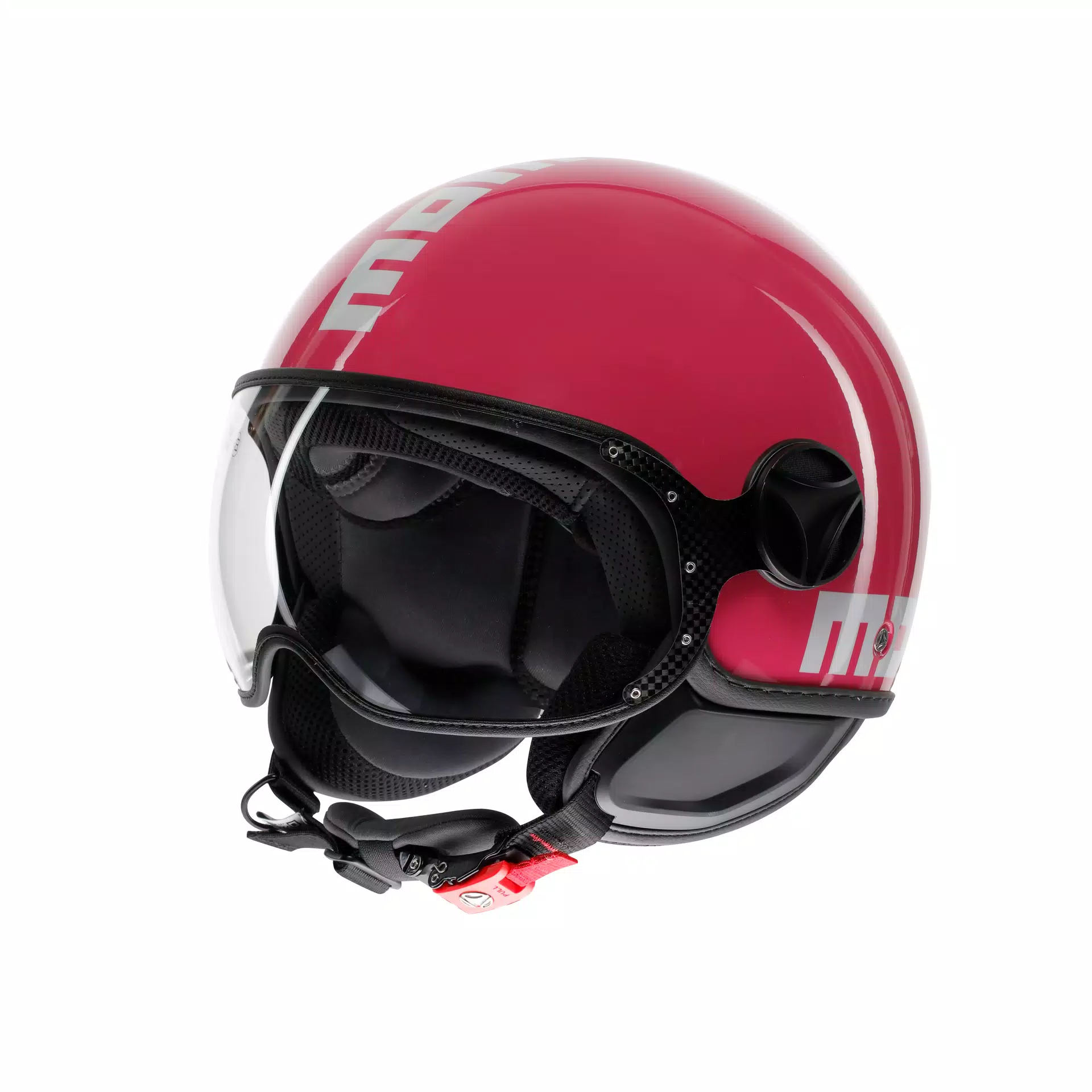 MOMODESIGN FGTR CLASSIC CANDY FUCSIA / WHITE - JET HELMET WITH VISOR E2206