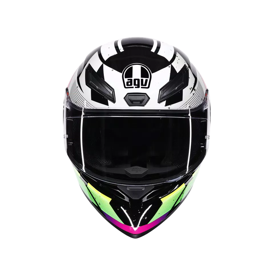 K1 S PUNKPULSE BLACK/PURPLE/LIME - MOTORBIKE FULL FACE HELMET E2206 -  - 2