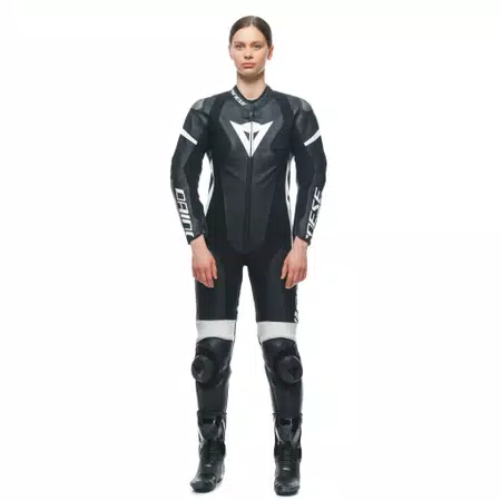 GROBNIK - WOMEN'S 1-PIECE MOTORCYCLE PERFORATED LEATHER SUIT - BLACK/BLACK/WHITE - 3