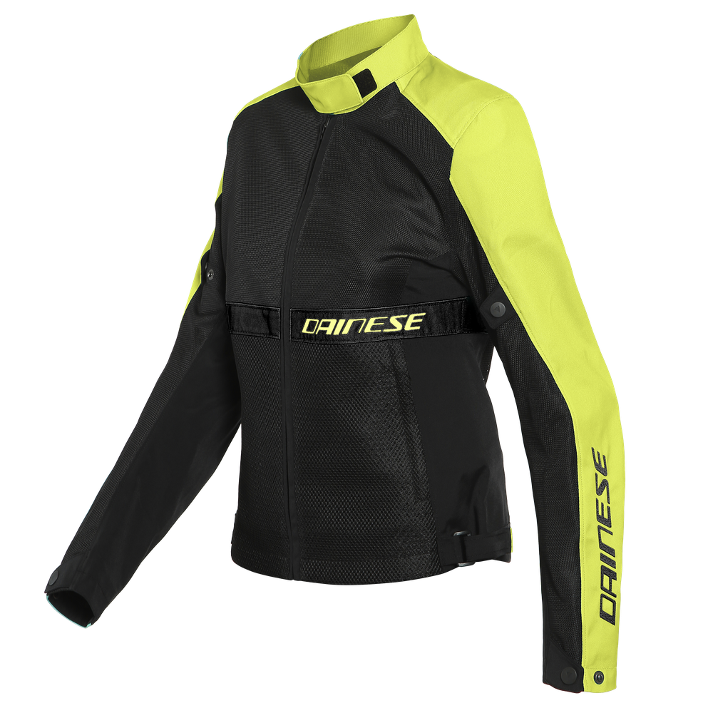 ribelle-air-tex-giacca-moto-estiva-in-tessuto-donna-black-fluo-yellow image number 0