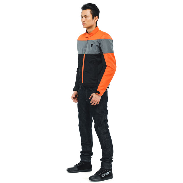 elettrica-air-tex-jacket-black-flame-orange-charcoal-gray image number 1