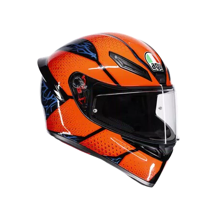 K1 S SPEEDARMOR BLACK/ORANGE/BLUE - MOTORBIKE FULL FACE HELMET DOT (E2206) -  - 1