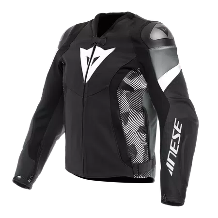 AVRO 5 - MEN'S MOTORCYCLE LEATHER JACKET - BLACK/WHITE/ANTHRACITE - 1